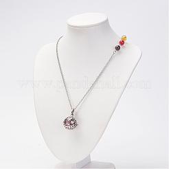 Brass Cage Pendant Necklaces&nbsp;NJEW-JN01868