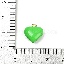 真鍮製エナメルチャーム  18KGP本金メッキ  ハートチャーム  ミックスカラー  13x12x6mm  穴：1.2mm&nbsp;KK-M322-01A-G