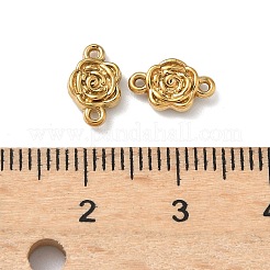 304ステンレススチールリンク  花のコネクターチャーム  イオンプレーティング（ip）  18KGP本金メッキ  9.5x6x2.5mm  穴：0.8mm&nbsp;STAS-D211-12B-G