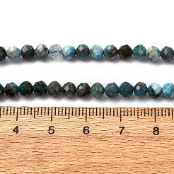 天然石アパタイトビーズ連売り  多面カット  ラウンド  4mm  穴：0.8mm  約97~103個/連  38~39cm&nbsp;G-A276-C08-4mm-01