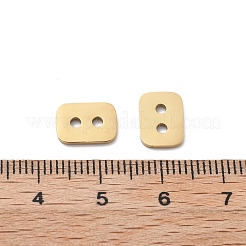 304ステンレススチールレーザーカット長方形コネクタチャーム  イオンプレーティング（ip）  14KGP本金メッキ  7.5x10x1mm  穴：1.7mm&nbsp;STAS-M111-13G-02