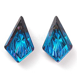エンボスガラスラインストーンペンダント  多面カット  凧  ミックスカラー  13x8x4mm  穴：1.2mm&nbsp;GLAA-J101-01A