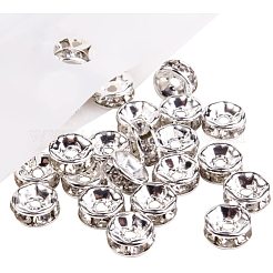 Silver Plated Brass Middle East Rhinestone Spacer Beads&nbsp;RB-PH0001-07S-NF
