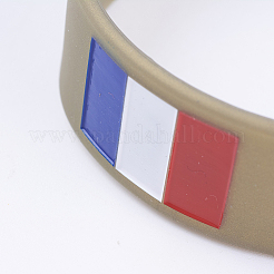 シリコンリストバンドブレスレット  コードブレスレット  フランス  淡い茶色  8インチ（20.2cm）  19x2mm&nbsp;X-BJEW-K168-01A