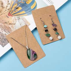 厚紙のアクセサリー台紙  ネックレスとイヤリングに使われる  バリーウッド  9x6cm&nbsp;CDIS-WH0005-04B