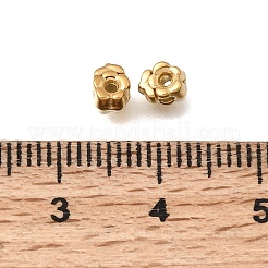304ステンレススチールビーズ  イオンプレーティング（ip）  花  18KGP本金メッキ  5x4x3.5mm  穴：1.2mm&nbsp;STAS-L315-018G