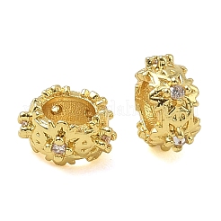 Brass Micro Pave Clear Cubic Zirconia Beads&nbsp;CU-CBA6E4E-06G