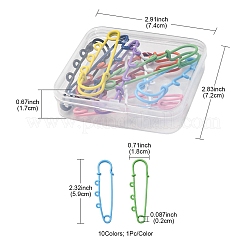 10Pcs 10 Colors Spray Painted Iron Brooch Findings&nbsp;IFIN-YW0001-55A