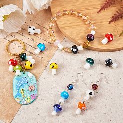 55Pcs 11 Style Mushroom Handmade Lampwork Beads&nbsp;LAMP-SZ0001-14