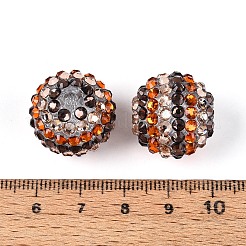 Acrylic with Resin Rhinestone Beads&nbsp;OACR-T030-21C