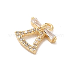 Christmas Theme Brass Micro Pave Cubic Zirconia Charms &nbsp;KK-P278-02B-G