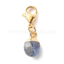 Oval Electroplate Natural Gemstone Pendant Decorates&nbsp;HJEW-JM00586