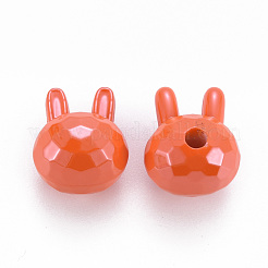 真珠色の不透明なアクリルビーズ  多面カット  片穴  兎  ミックスカラー  19x16.5x15mm  穴：3.5mm&nbsp;MACR-S373-40I