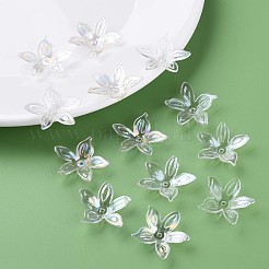 透明なアクリルビーズ  ABカラー  花  ホワイト  25.5x28x6mm  穴：1.8mm  約980個/500g&nbsp;MACR-S373-102-C07