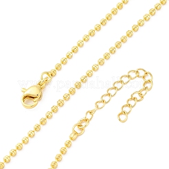 女性用真鍮ロンデルリンクチェーンネックレス  ラックめっき  カドミウムフリー＆鉛フリー  長持ちメッキ  18KGP本金メッキ  17.83インチ（45.3cm）&nbsp;X-NJEW-K282-04G