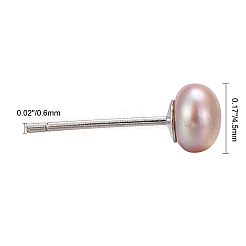 Valentine Presents for Her 925 Sterling Silver Ball Stud Earrings&nbsp;EJEW-D029-4.5mm-1