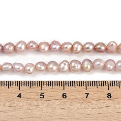 天然養殖淡水パールビーズ連売り  研磨両側  グレード3 A  アザミ  5~5.5mm  穴：0.6mm  約66個/連  13.66~13.86''（35.2センチメートル）&nbsp;PEAR-P064-19E-04B