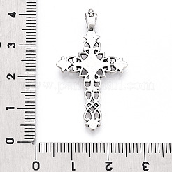 チベットスタイル合金クロスゴシックペンダント  カドミウムフリー＆鉛フリー  アンティークシルバー  38x21x4mm  穴：2.5x1.5mm&nbsp;X-TIBEP-371-AS-LF