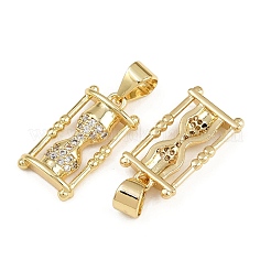 Brass Micro Pave Clear Cubic Zirconia Pendants&nbsp;KK-A269-40G