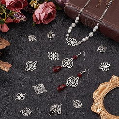 80Pcs 8 Styles Tibetan Style Links/Connectors&nbsp;FIND-SC0010-69