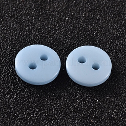 2-Hole Flat Round Resin Sewing Buttons for Costume Design&nbsp;BUTT-E119-18L-17