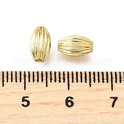 真鍮ビーズ  オーバル  鉛フリー＆カドミウムフリー  持続的なメッキ  18KGP本金メッキ  5x8mm  穴：1.1mm&nbsp;KK-V011-19G