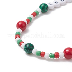 Christmas Glass Beaded Mobile Straps&nbsp;HJEW-TA00009