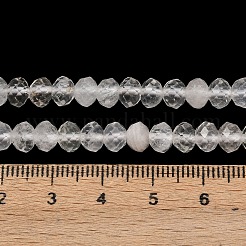 天然石クオーツクリスタルビーズ連売り  多面カット  水晶  ロンデル  5.8~6.5x4mm  穴：0.8mm  約87個/連  14.96''（38cm）〜15.35''（39cm）&nbsp;G-D347-B02