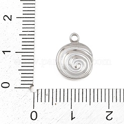 304ステンレススチールチャーム  巻貝の形をしたチャーム  ステンレス鋼色  13.5x10.5x3mm  穴：1.4mm&nbsp;SA-CBA038A-03B-P
