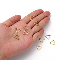 304ステンレススチールリンクリング  三角形  ゴールドカラー  13.5x12x0.8mm&nbsp;STAS-S079-29B