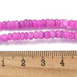 染め天然淡水シェルビーズ連売り  ロンデル  マゼンタ  1~4.5x4~4.5x2~4.5mm  穴：0.5mm  約159個/連  15.12''（38.4センチメートル）&nbsp;X1-BSHE-G039-07L