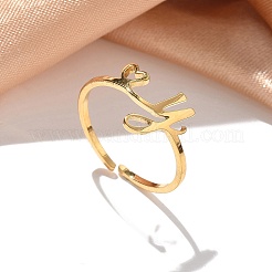 304 Stainless Steel Cuff Rings for Women&nbsp;RJEW-D285-01G-Y