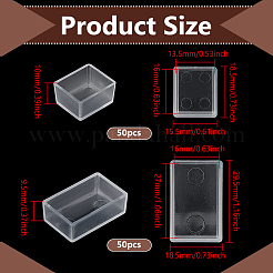 100Pcs 2 Styles Transparent Plastic Empty Watercolor Paint Pans&nbsp;KY-PH0002-24