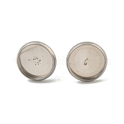 変色しない201ステンレススチールスタッドピアス金具  304ステンレスピン付き  ラウンド  ステンレス鋼色  トレイ：10mm  11x10.5x10.5mm&nbsp;STAS-O004-07C-P