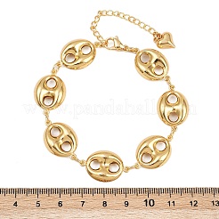 304 Stainless Steel Coffee Bean Link Chain Bracelets&nbsp;X-BJEW-D359-14B-G