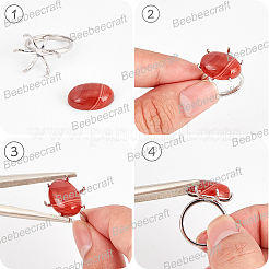 1Pc Adjustable Rhodium Plated 925 Sterling Silver Ring Findings&nbsp;STER-BBC0006-89