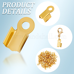 500Pcs Iron Folding Crimp Ends&nbsp;IFIN-CN0001-06G