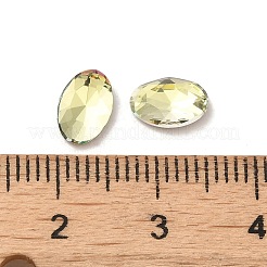ガラスラインストーンカボション  ポイントバック＆バックメッキ  多面カット  オーバル  黄水仙  8x5.5x2.5mm&nbsp;RGLA-P037-08B-D337