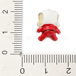 合金エナメルヨーロピアンビーズ  大穴ビーズ  サンタクロース  レッド  14x11x9mm  穴：4.5mm&nbsp;LS-FIND-I063-03A