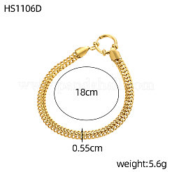 304 Stainless Steel Wheat Chain Bracelets&nbsp;STAS-OY012-92G