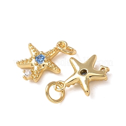 Brass Micro Pave Cubic Zirconia Charms&nbsp;KK-C143-32B-G