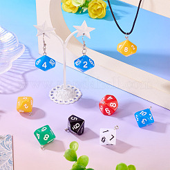 24個6色アクリルパーツ  プラチナアイアンループ付き  [10]面  サイコロ  ミックスカラー  25x21.5x21.5mm  穴：2mm  4個/カラー&nbsp;OACR-TA0003-74