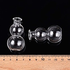 ガラスボトル  ビーズの容器  ヒョウタン  透明  5.05~5.15x2.65~2.7cm  穴：8.5~9mm&nbsp;AJEW-N002-01