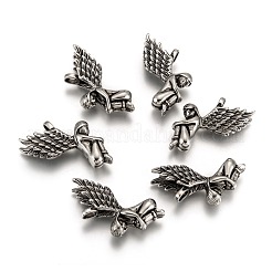 304ステンレススチールエンジェルペンダント  大天使のペンダント  アンティークシルバー  45x11x22.5mm  穴：4x6mm&nbsp;X-STAS-M202-02AS