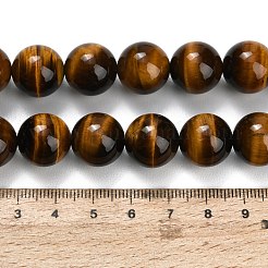 天然石タイガーアイビーズ連売り  グレードAAA  スムーズなラウンド  14mm  穴：1.2mm  約28個/連  15.35インチ（39cm）&nbsp;G-F173-12-14mm