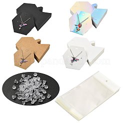 紙ジュエリーディスプレイカード40枚。  長方形のOPP透明プラスチックバッグ40個付き  80個のプラスチック製イヤーナット  六角  ペルー  10.35x8.5x0.05cm&nbsp;CDIS-FS0001-32C