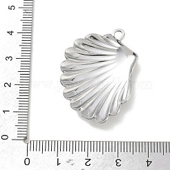 304ステンレスペンダント  貝殻の形のチャーム  ステンレス鋼色  35.5x27x4mm  穴：2.3mm&nbsp;SA-CBA22DE-03P-01