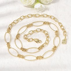 Brass Horse Eye Link Chain Necklaces&nbsp;NJEW-L013-15G