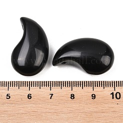 天然石オブシディアンペンダント  勾玉  28.5~29x17.5x11~12mm  穴：2~3mm&nbsp;G-B195-03H