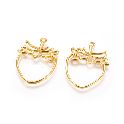Fruit Theme Rack Plating Alloy Open Back Bezel Pendants&nbsp;PALLOY-X0037-07G